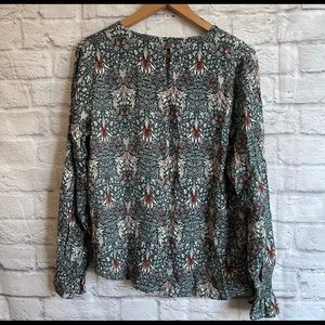 H&M X MORRIS & CO Blouse Top Floral Print